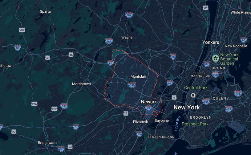 Essex County service area map