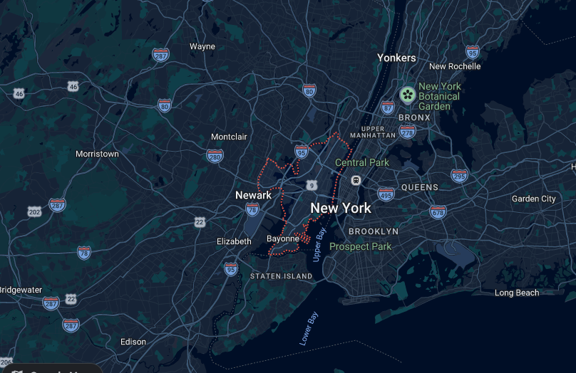 Hudson County service area map